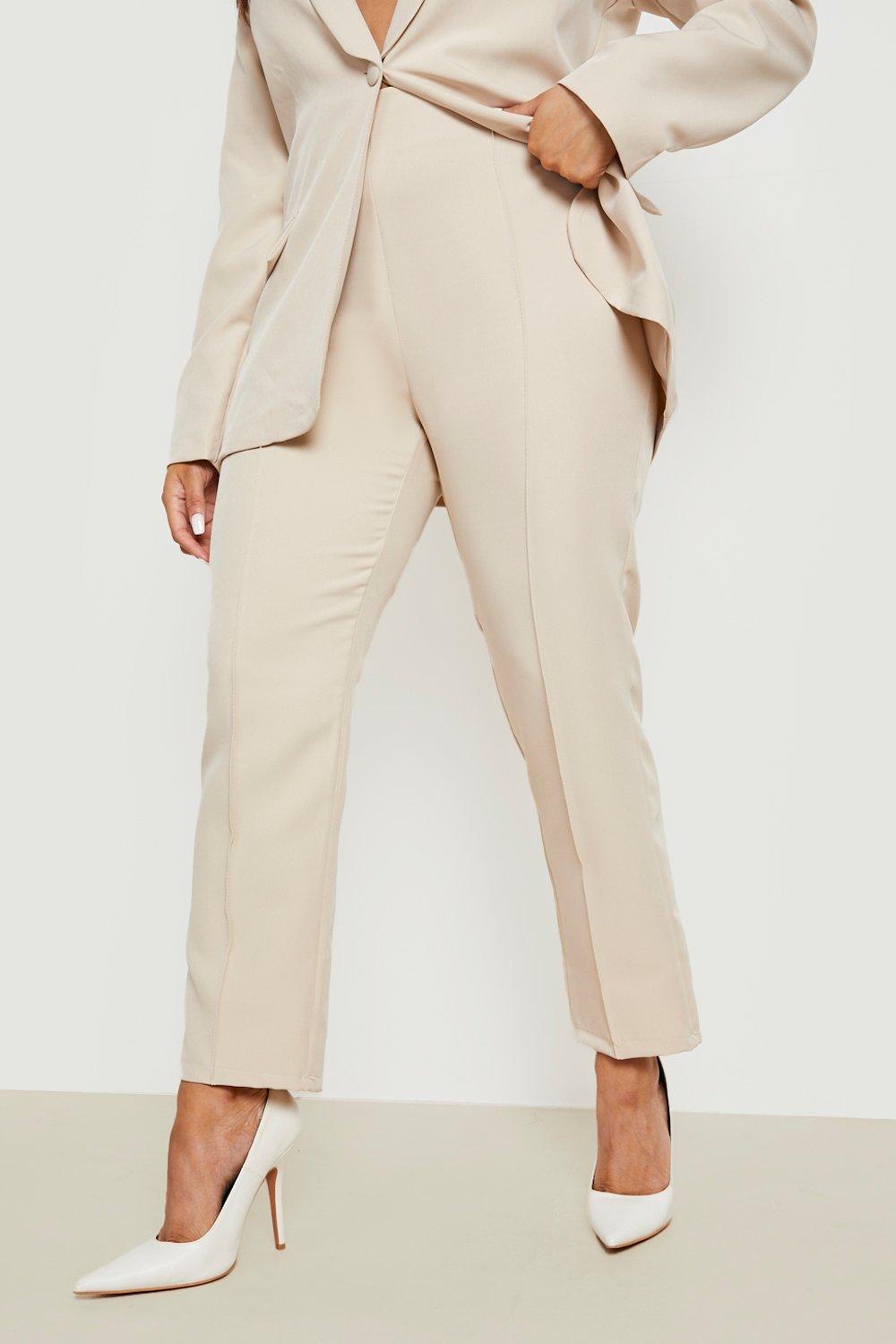 Pantalon large à pinces Femme - Beige