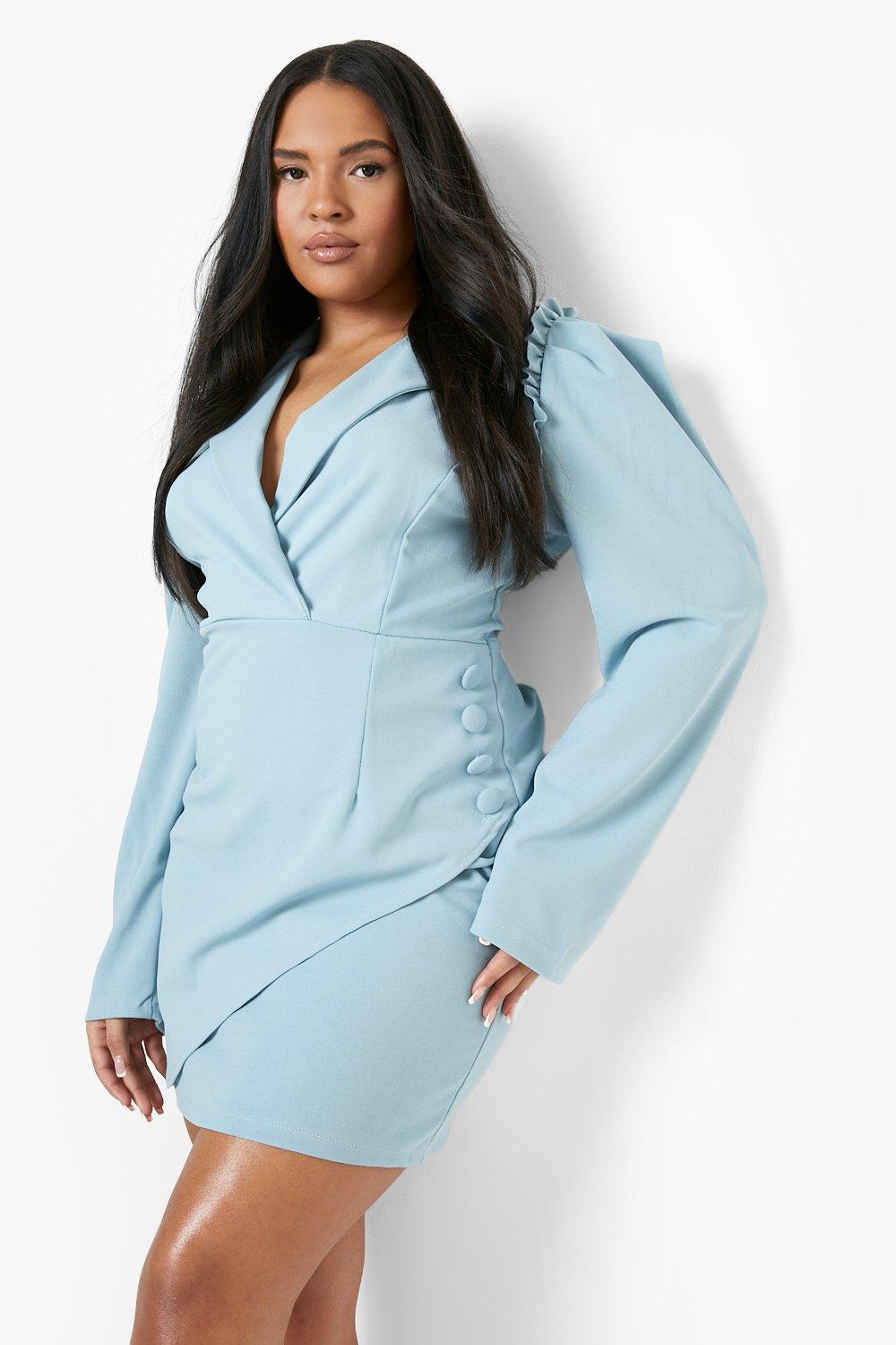 plus size blue blazer