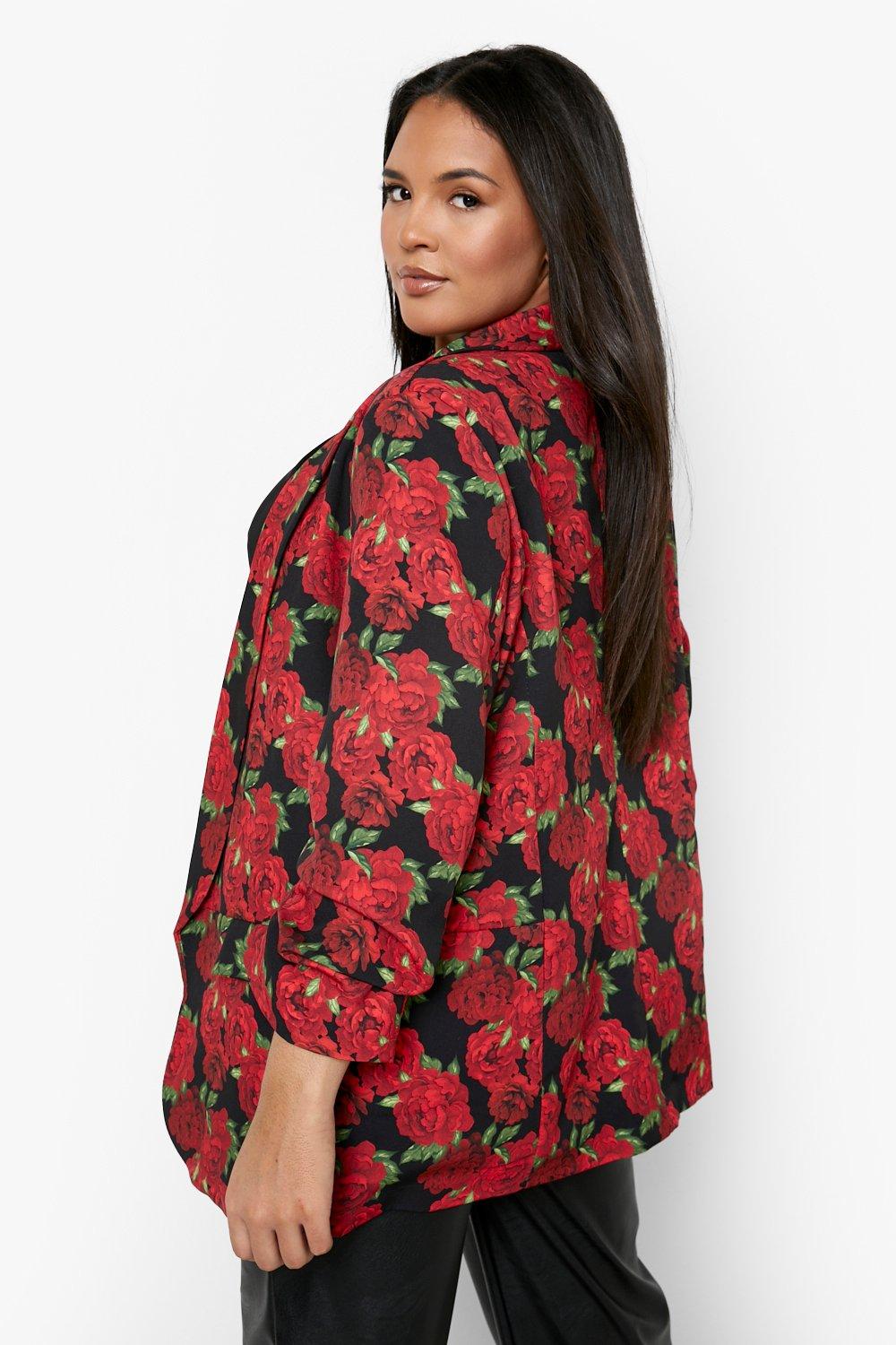 Rose hotsell print blazer