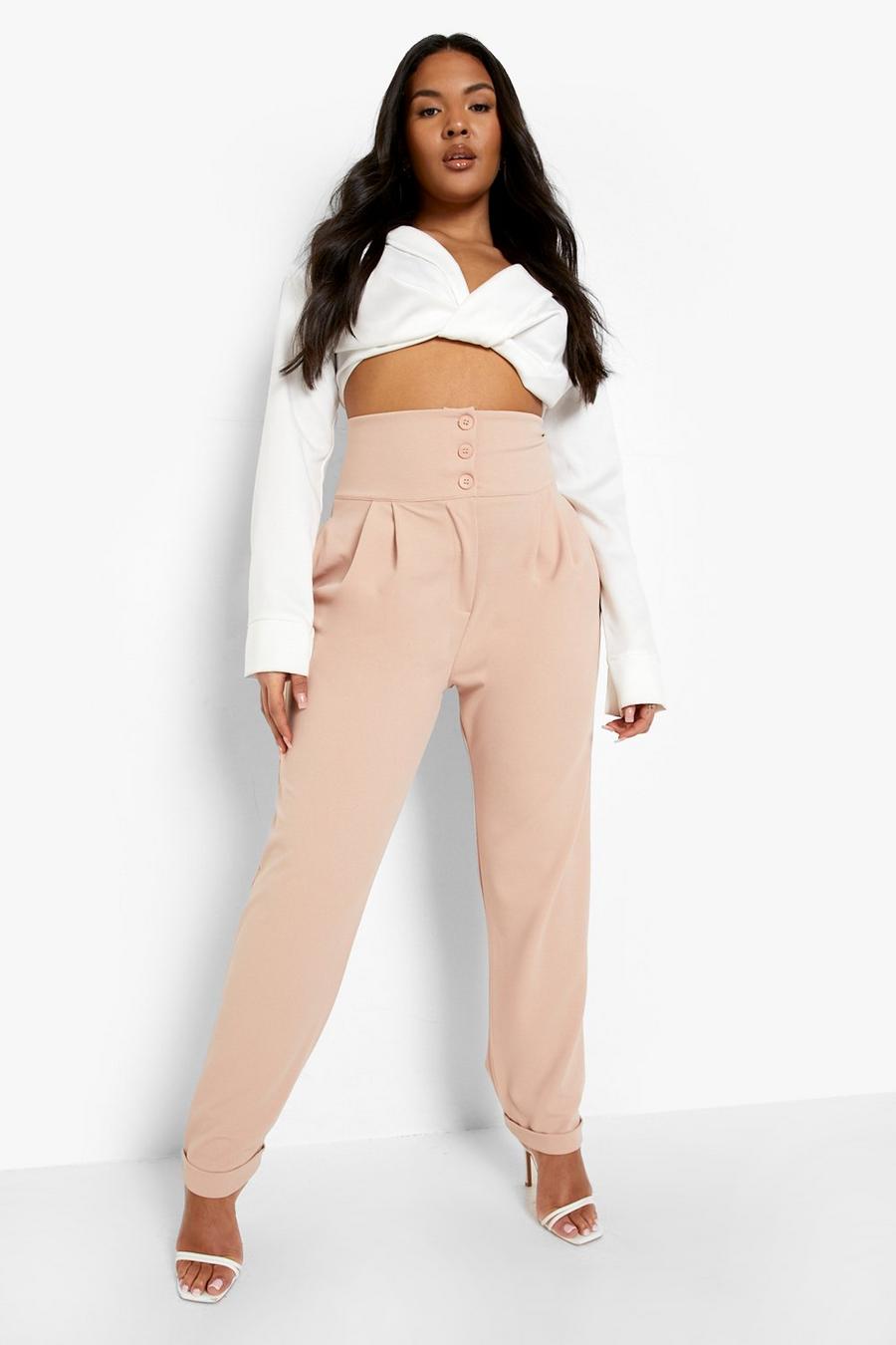 Rose Plus Deep Waistband Pintuck Trousers image number 1