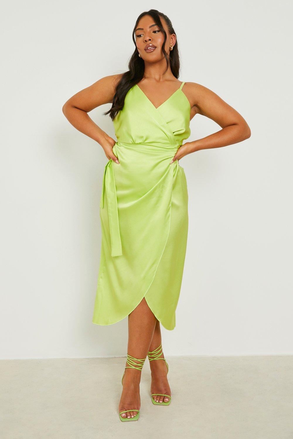 Strappy midi 2024 wrap dress