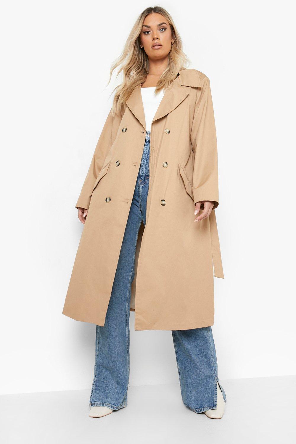 Plus Color Pop Trench Coat | boohoo USA Plus Color Pop Trench Coat | boohoo USA