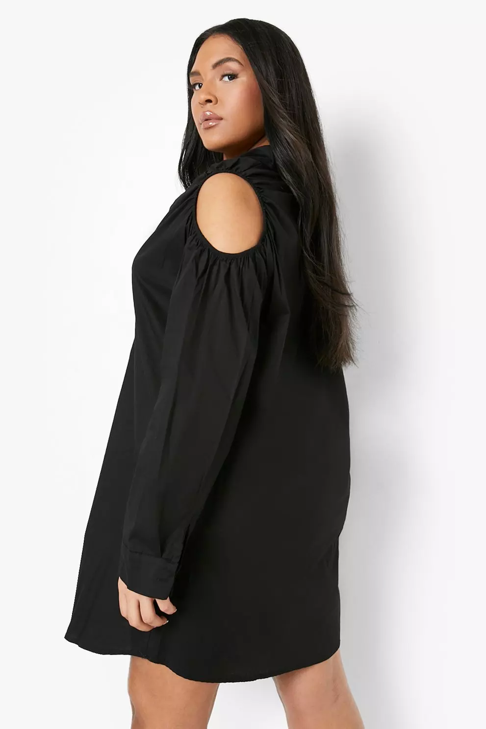 Off the shoulder 2025 shirt dress plus size