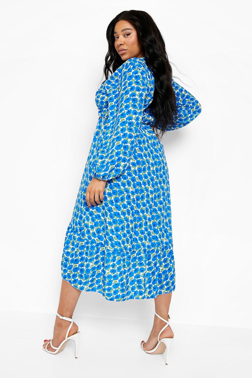 Boohoo off shoulder skater dress in green ditsy floral best sale