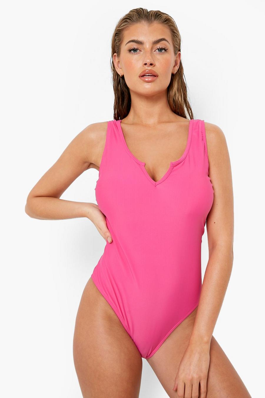 Fuchsia Fuller Bust Notch Swimsuit image number 1