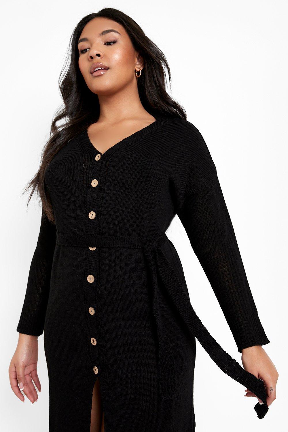 Plus size button front midi dress best sale