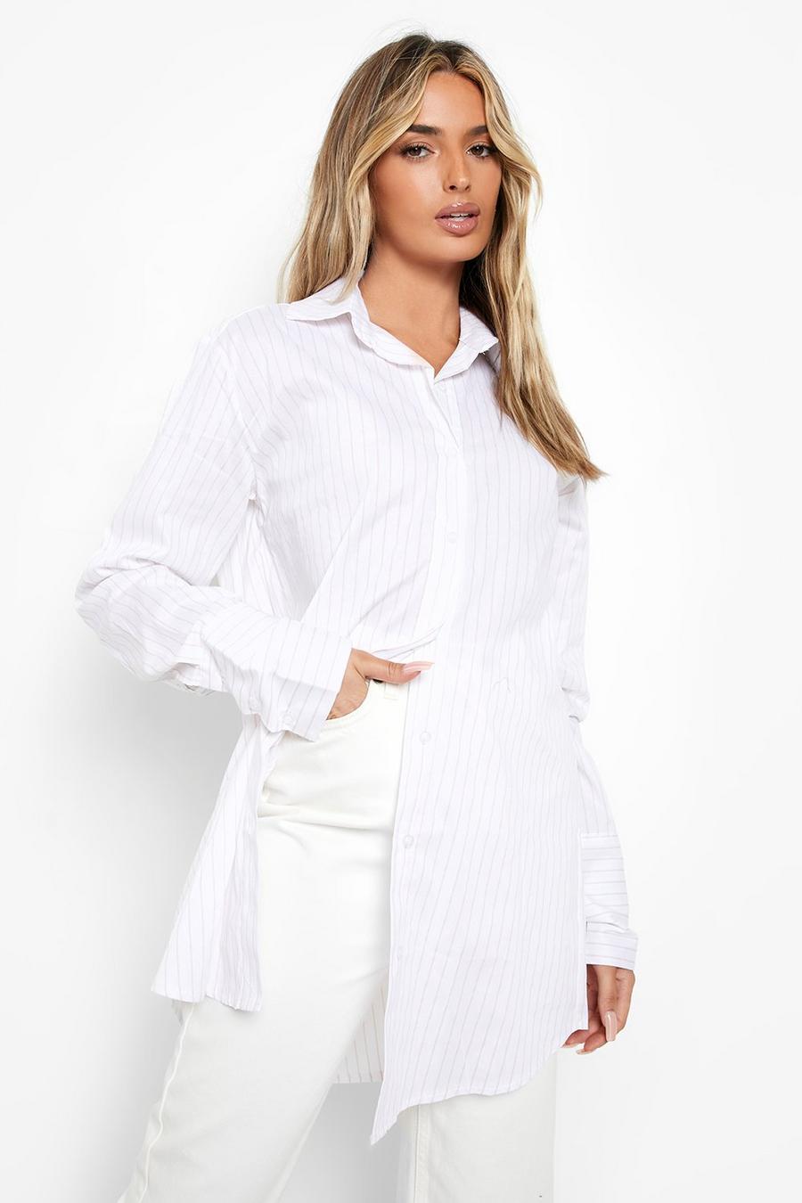 Camicia oversize a righe in colori pastello, Pale pink image number 1