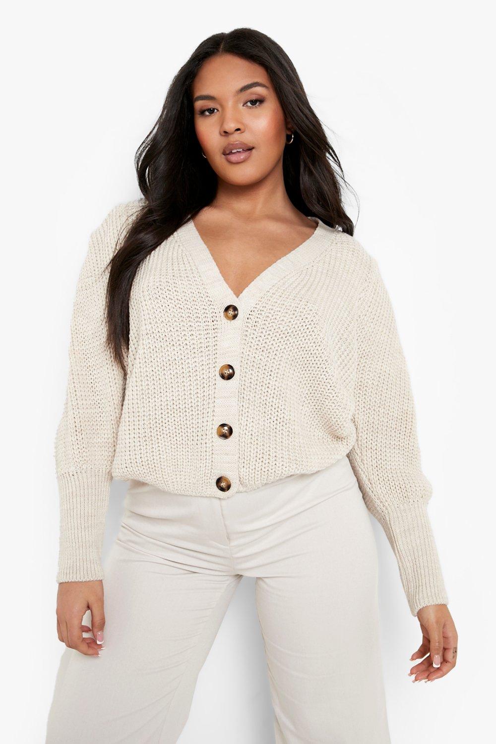 Cardigan with shoulder top pads