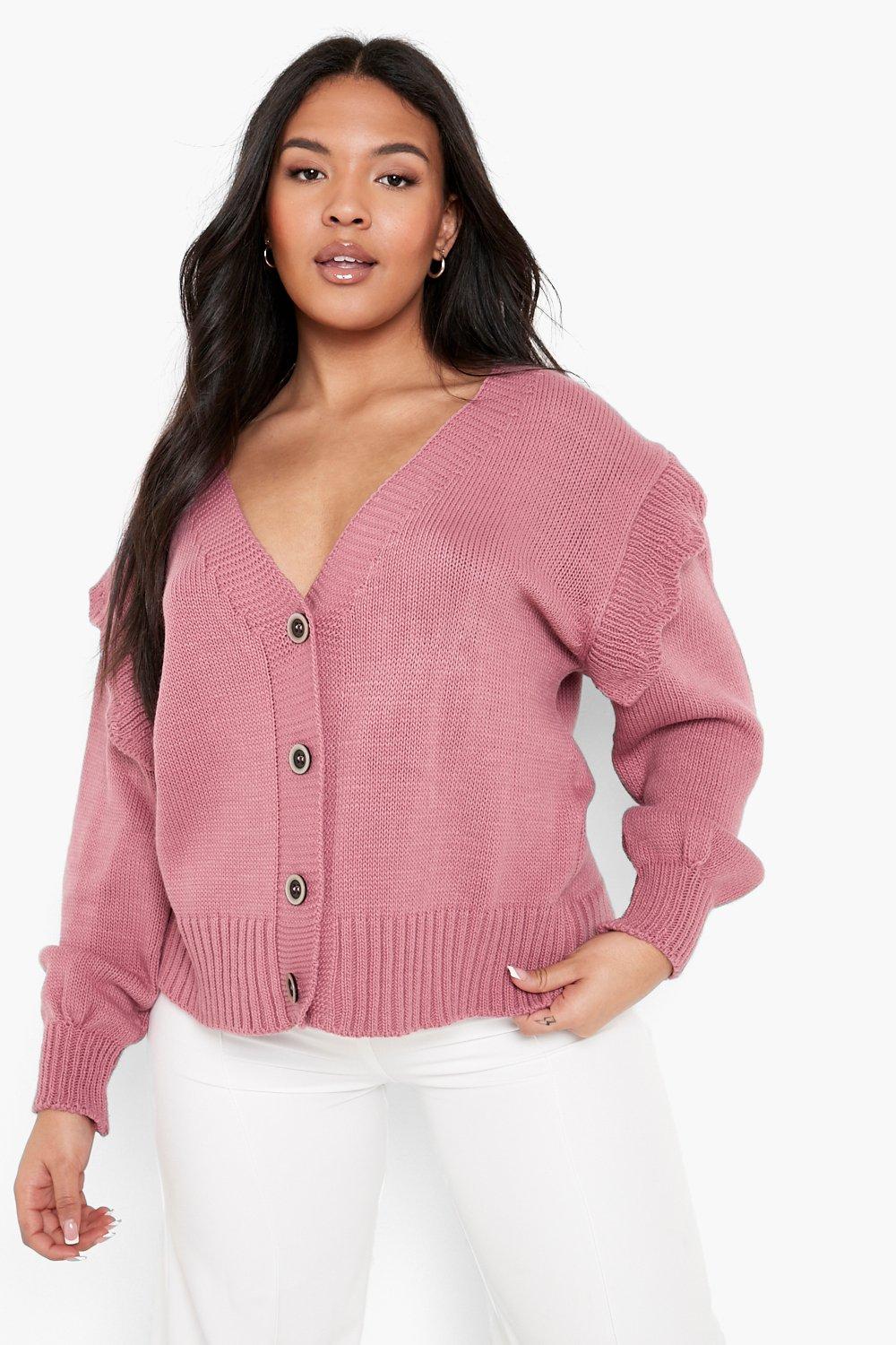 Frill shop sleeve cardigan