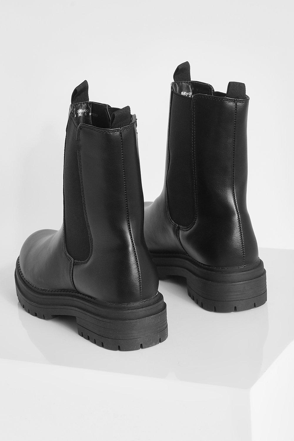 raid wide fit radar black chunky chelsea boots