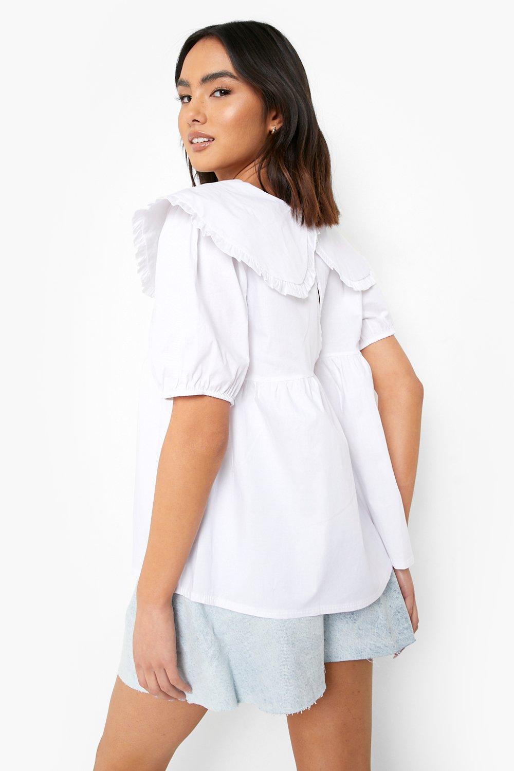 Poplin Blouse with Peter Pan Collar