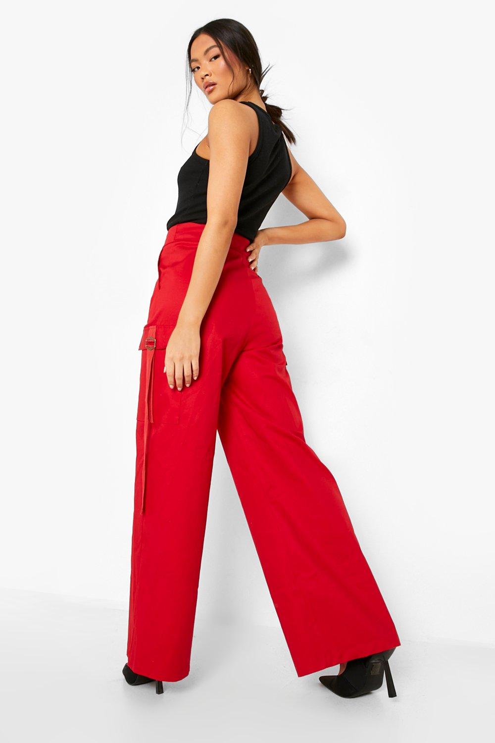 Sofia Wide Leg Trouser In Red, COCOOVE