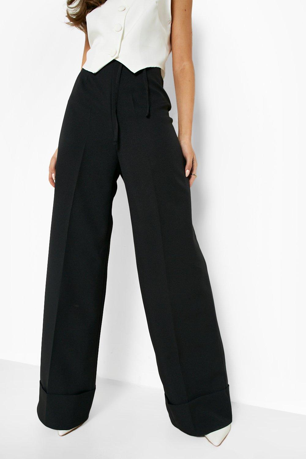 Lipsy Black High Waist Wide Leg Tailored Trousers