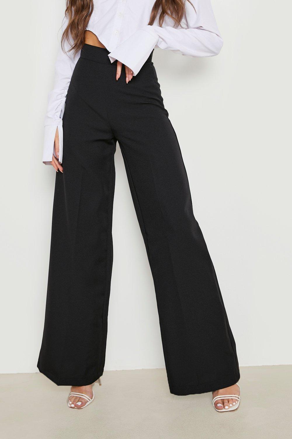 High Waisted Woven Wide Leg Pants, Boohoo