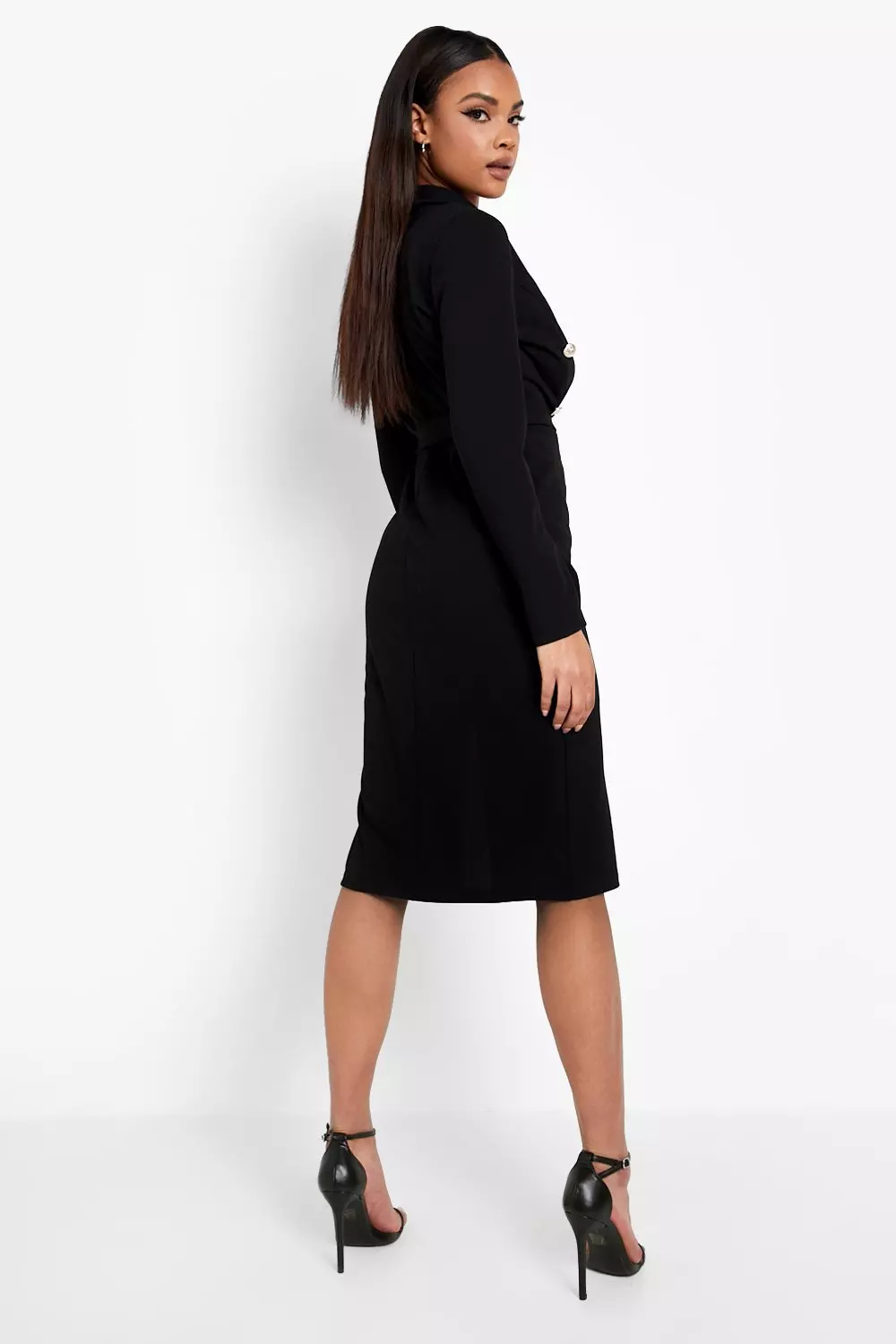 Black midi shop blazer dress