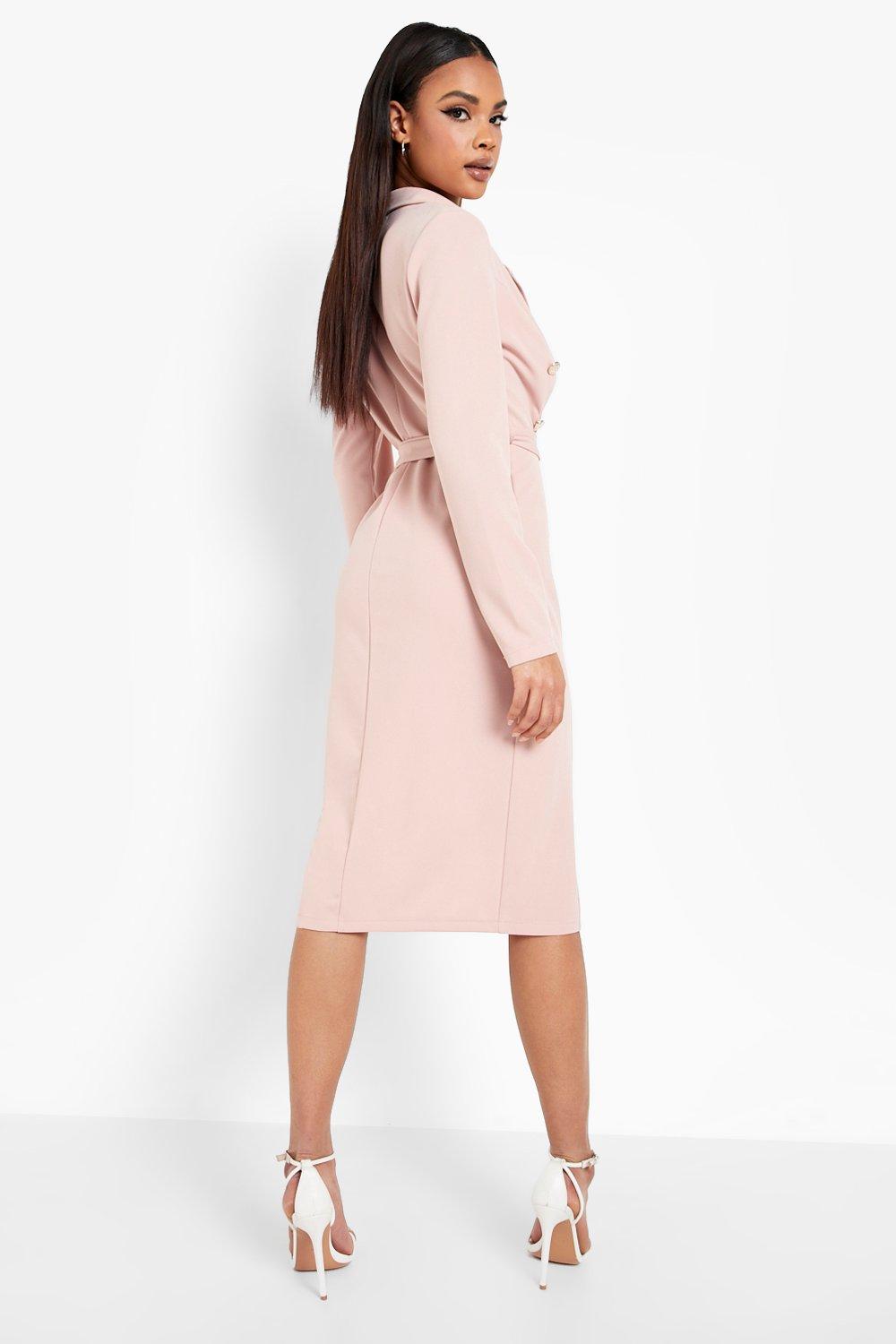 Double Breasted Midi Blazer Dress boohoo NZ