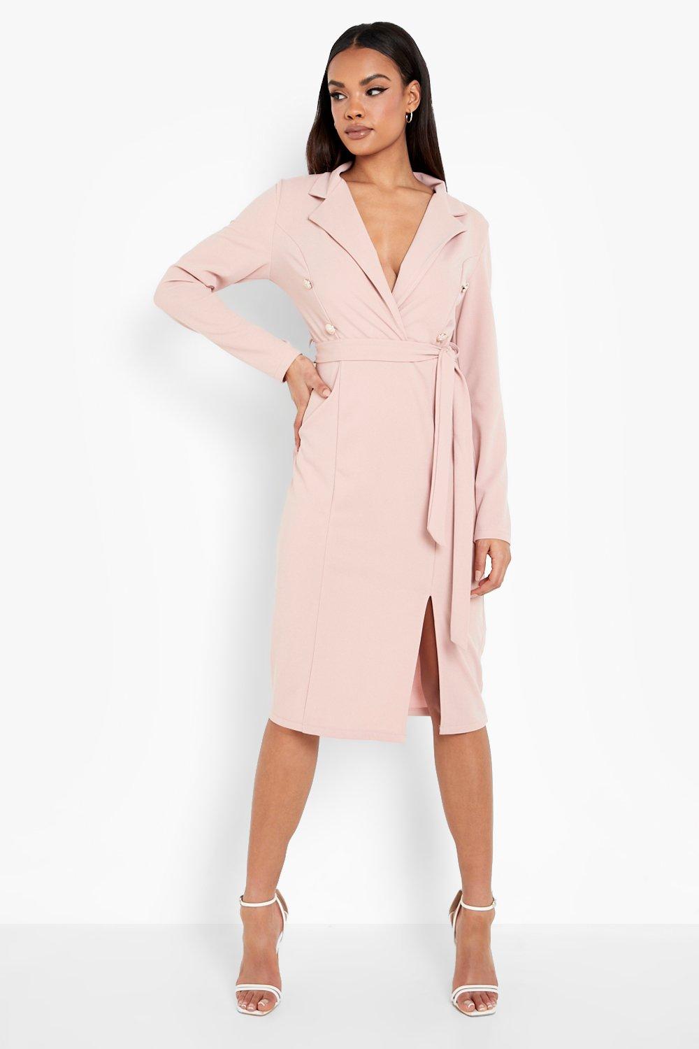 Double Breasted Midi Blazer Dress