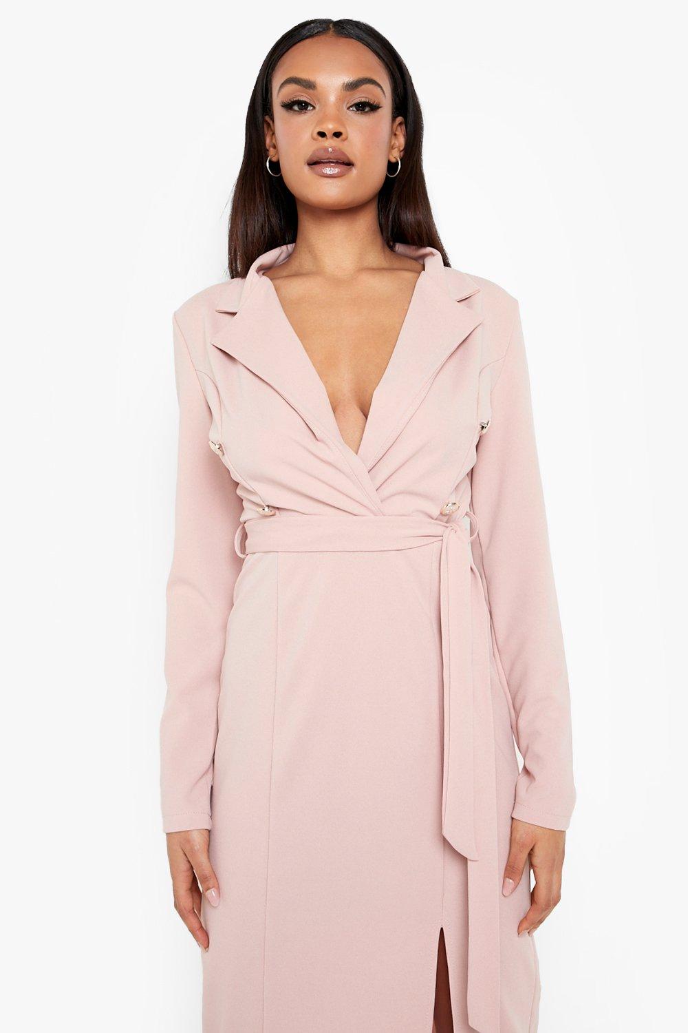 Double Breasted Midi Blazer Dress