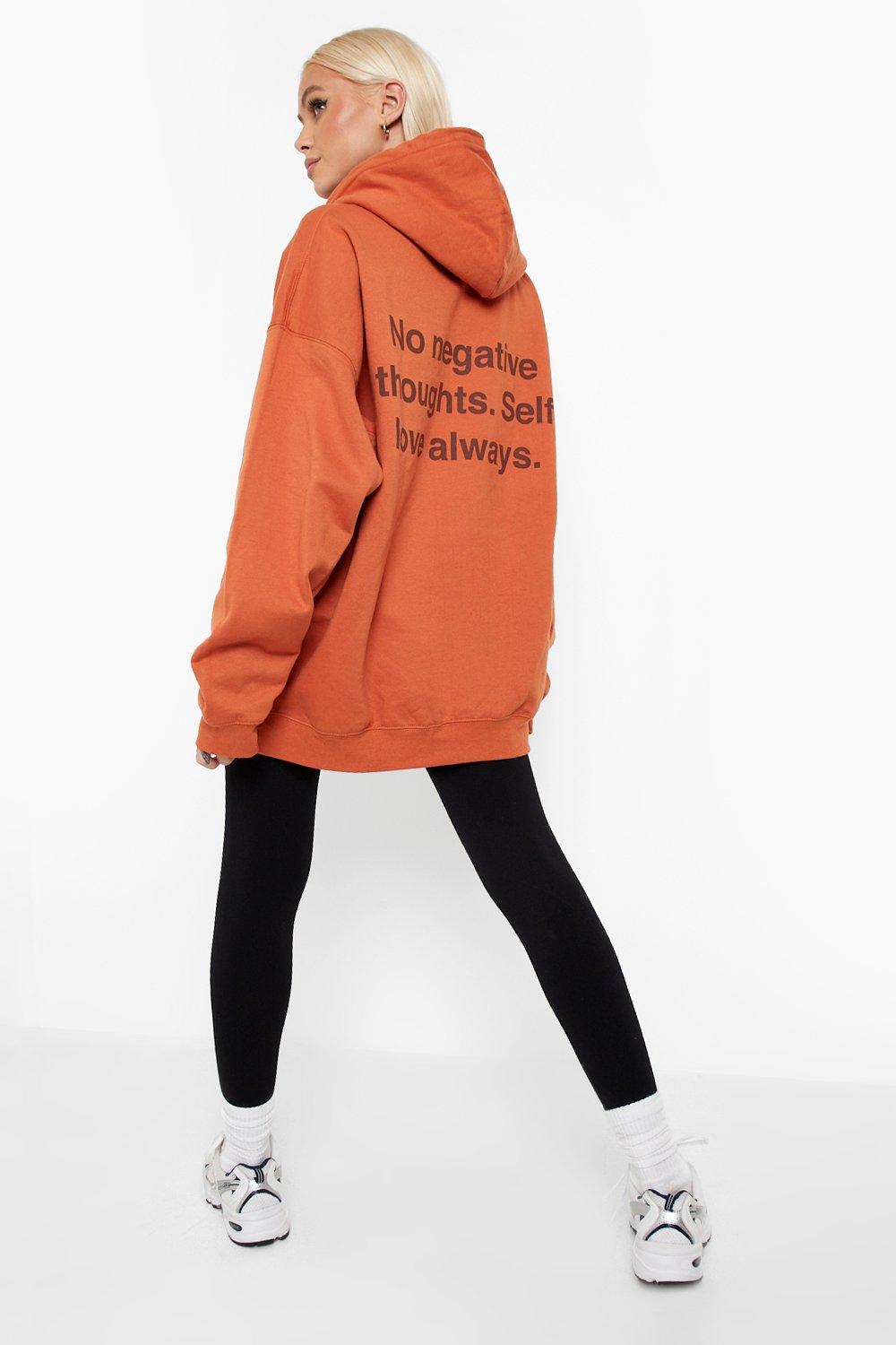 Orange discount hoodie boohoo