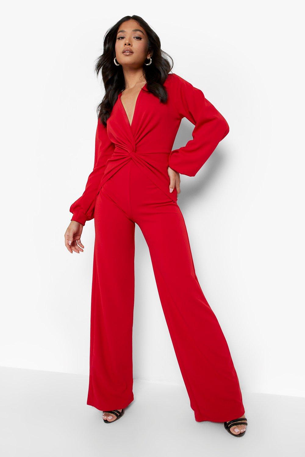 Twist-Front Plunge Jumpsuit