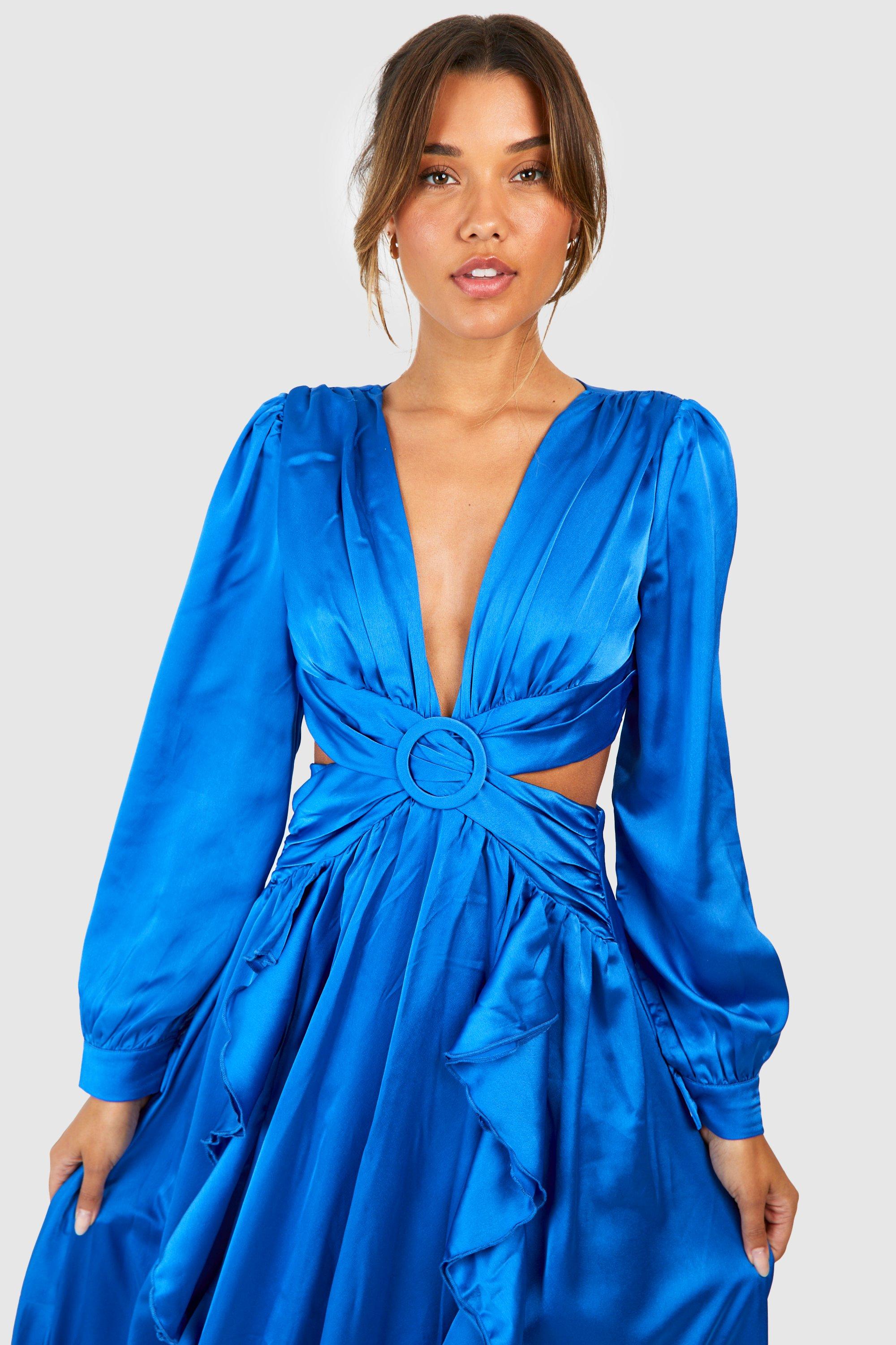 Satin best sale ruffle dress