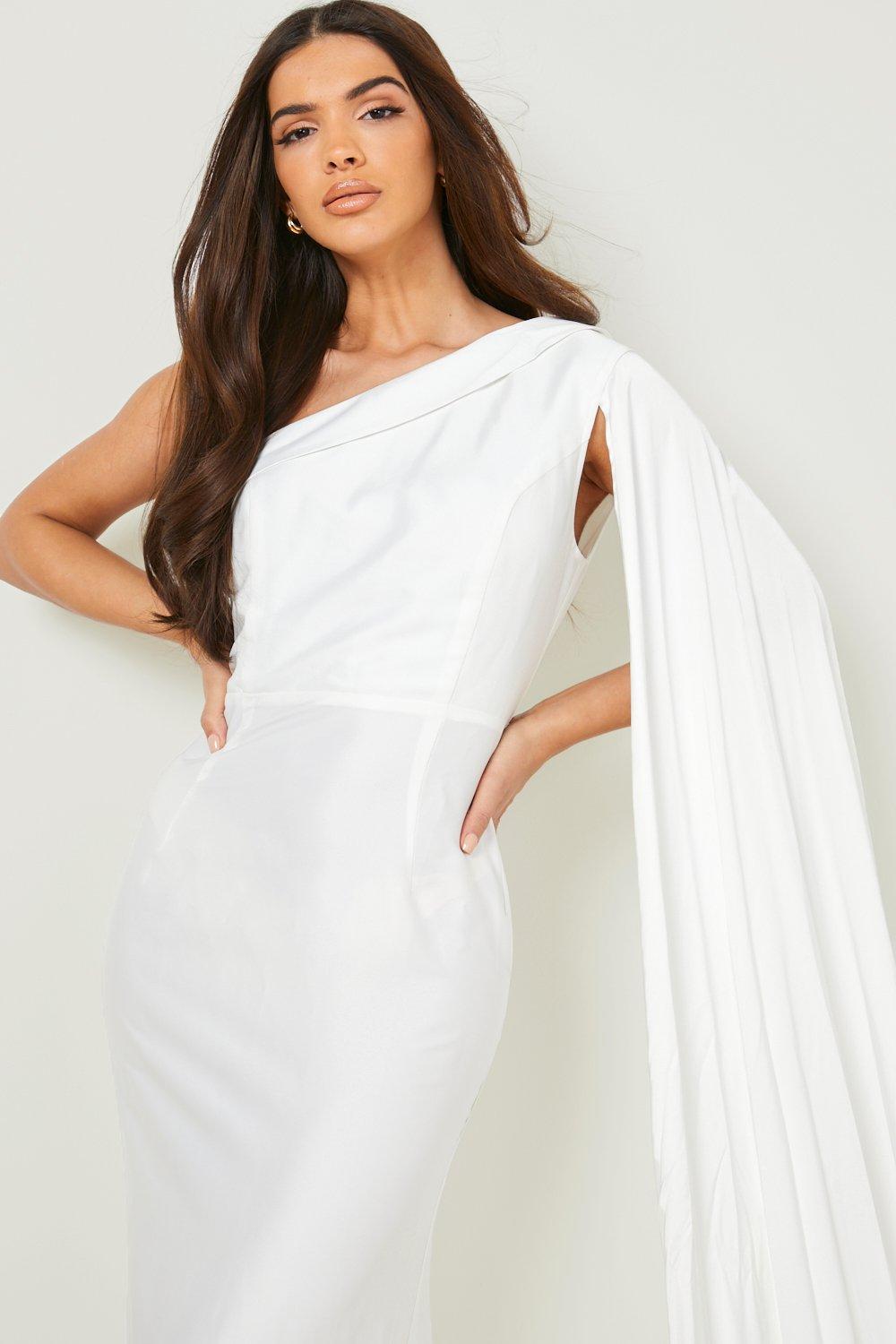 Vestido blanco raso hot sale