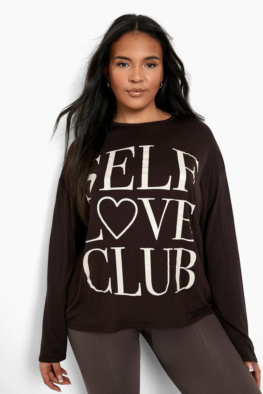 Chocolate Plus Self Love Front Print Long Sleeve T-shirt image number 1