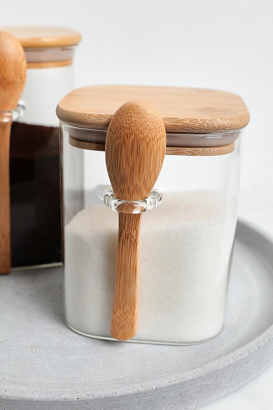 Clear Small Storage Jar With Spoon