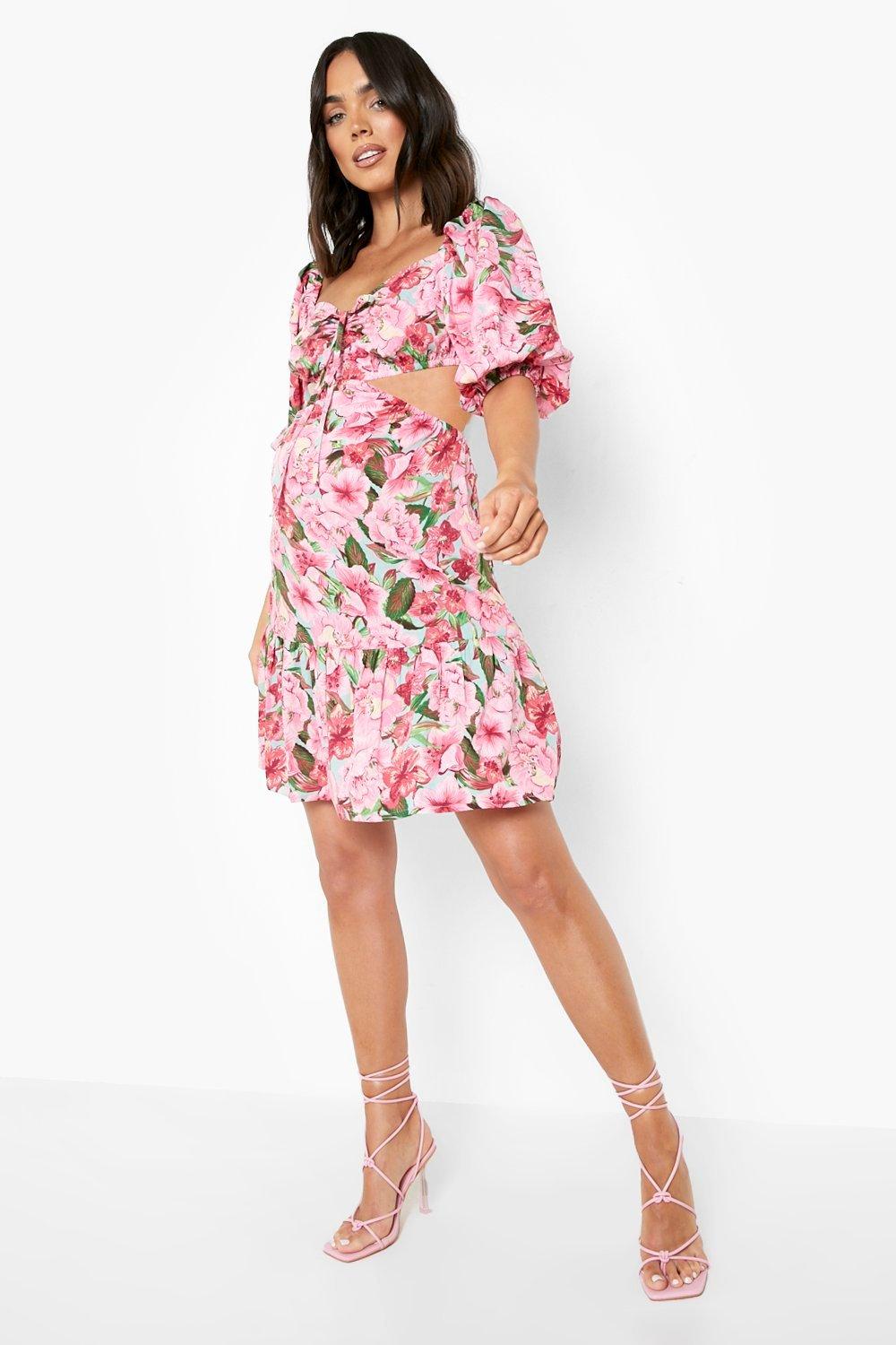 Boohoo floral shop maternity dress