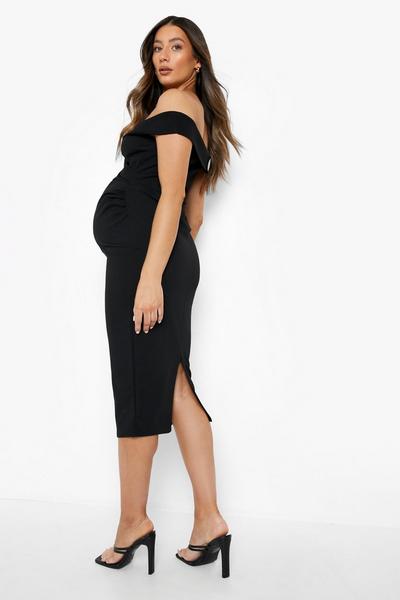 boohoo  Maternity Off Shoulder Midi Dress