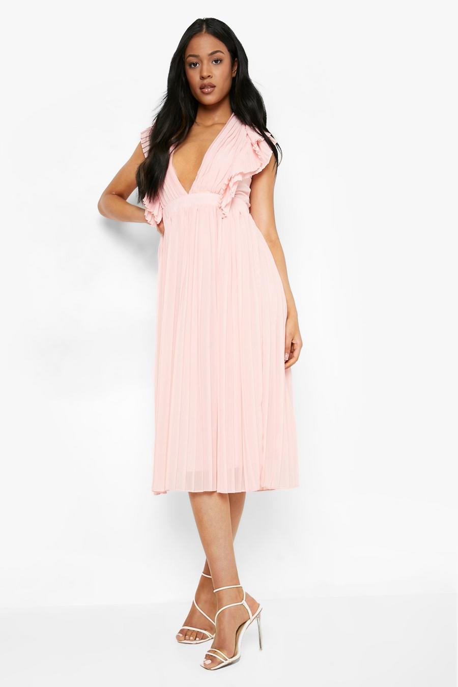 Blush Tall Pleated Occasion Midi Dress image number 1