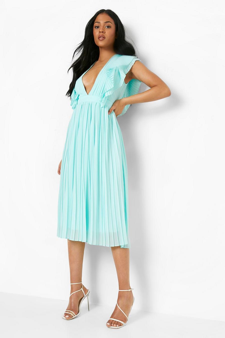 Mint Tall Pleated Occasion Midi Dress image number 1