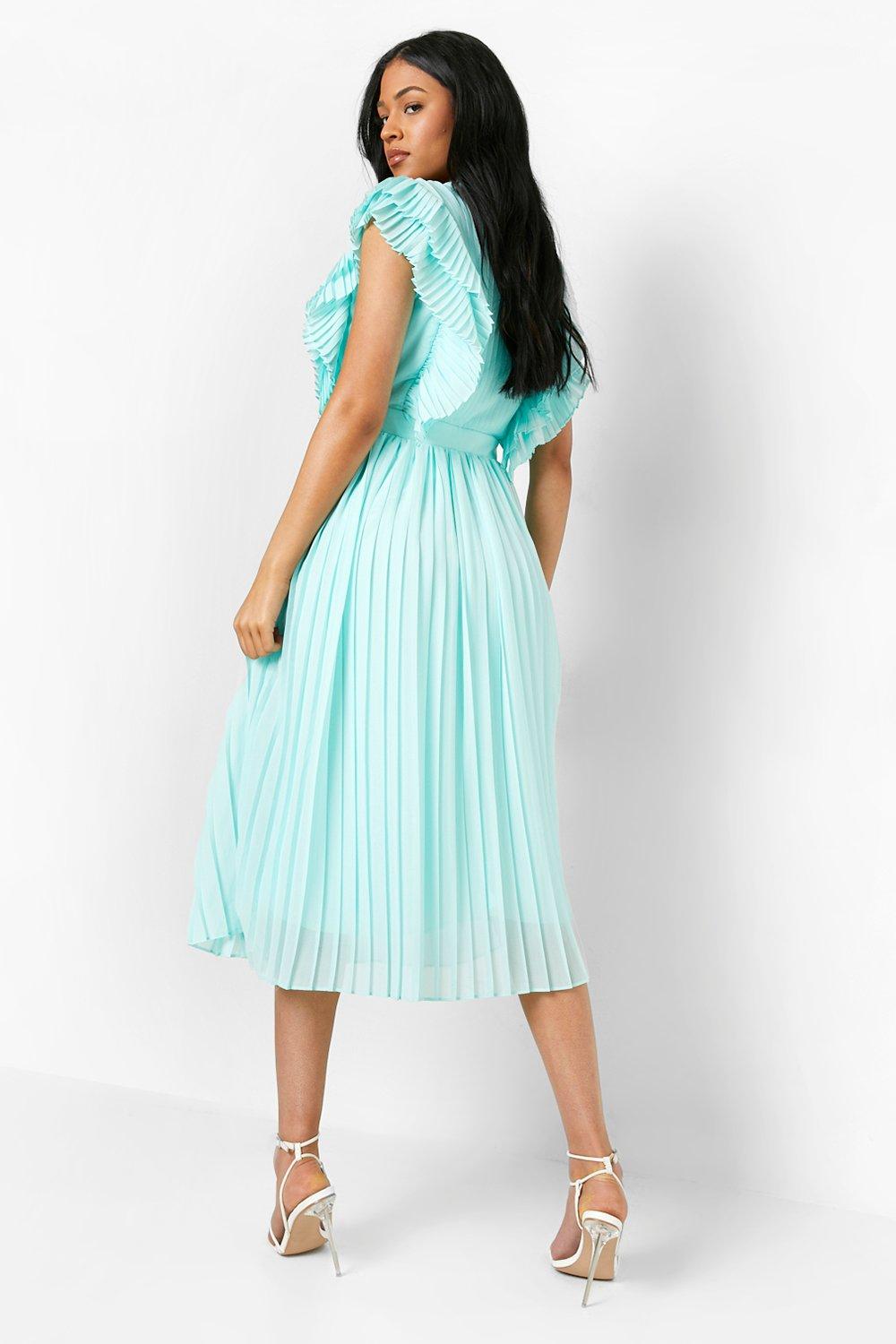 Tall Pleated Occasion Midi Dress boohoo NZ