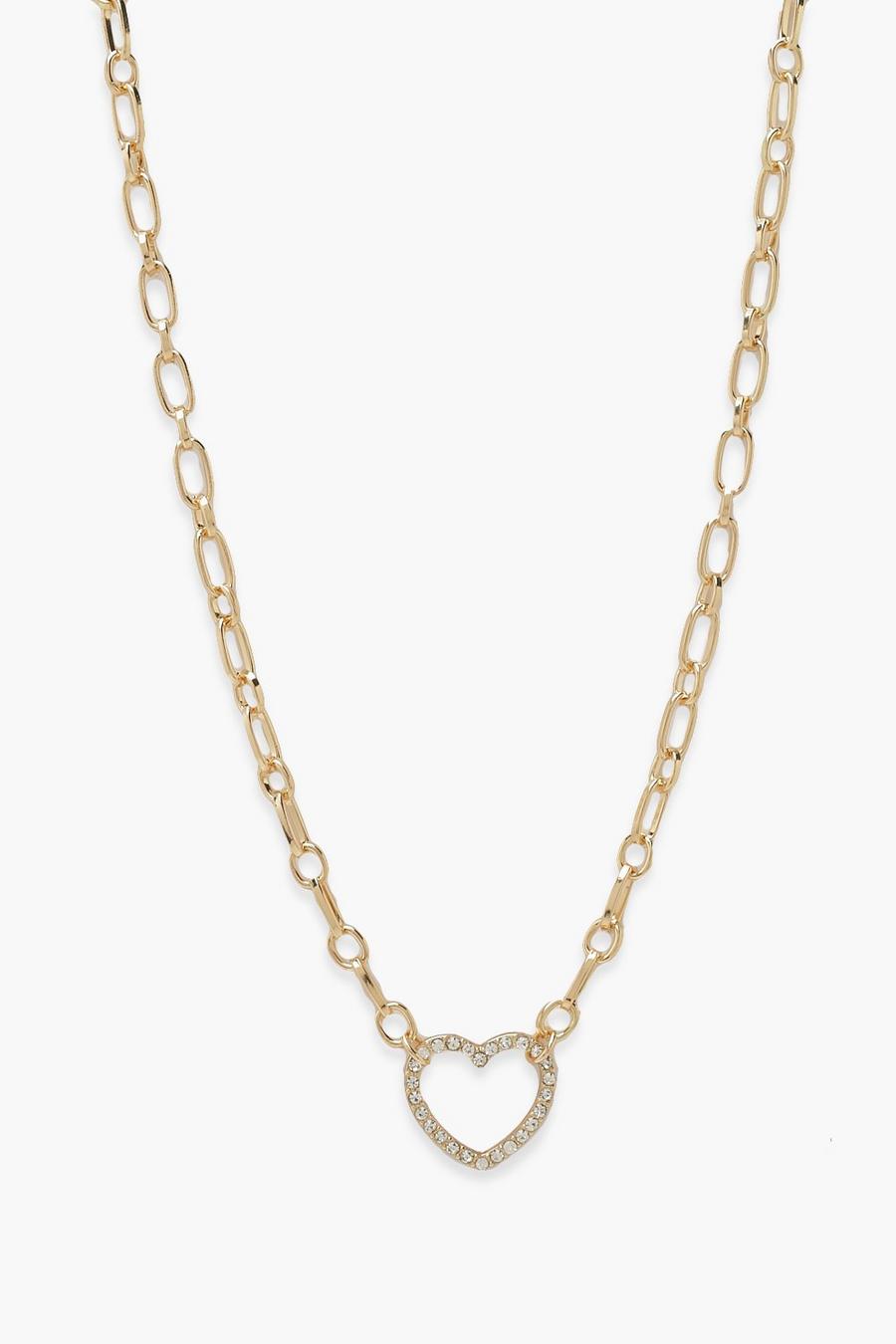 Gold Heart Chain Link Choker  image number 1