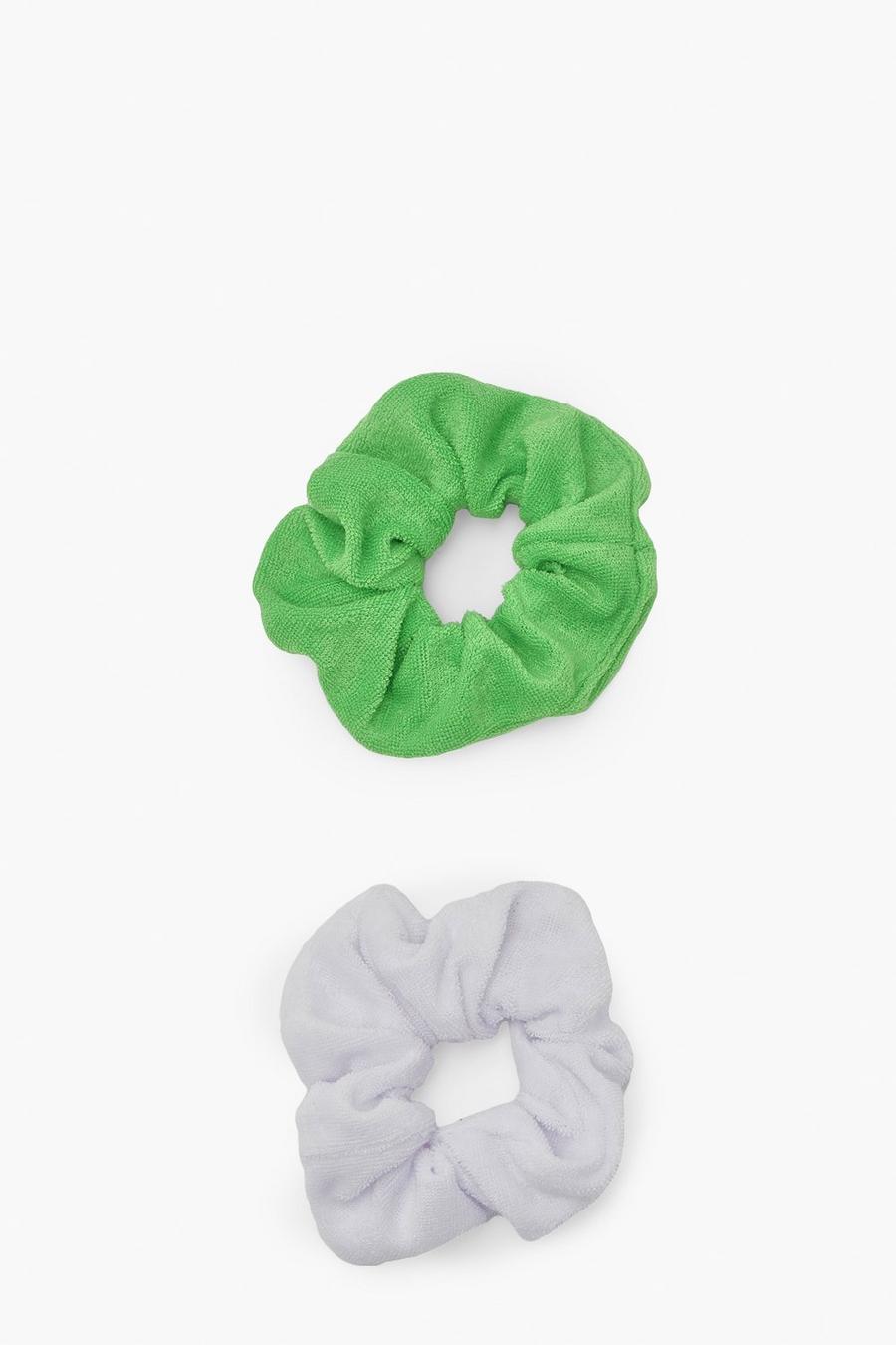Multi 2 Pack Towelling Scrunchies  image number 1