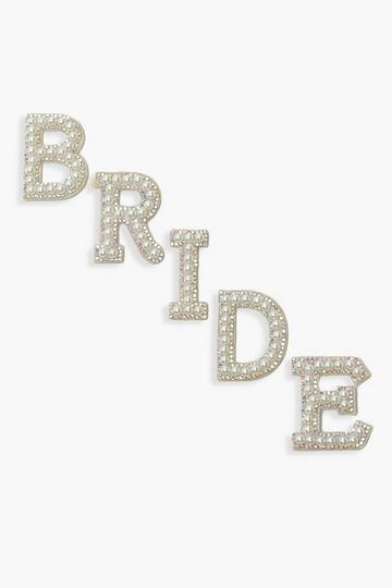 Bride Pearl Rhinestone Letters cream