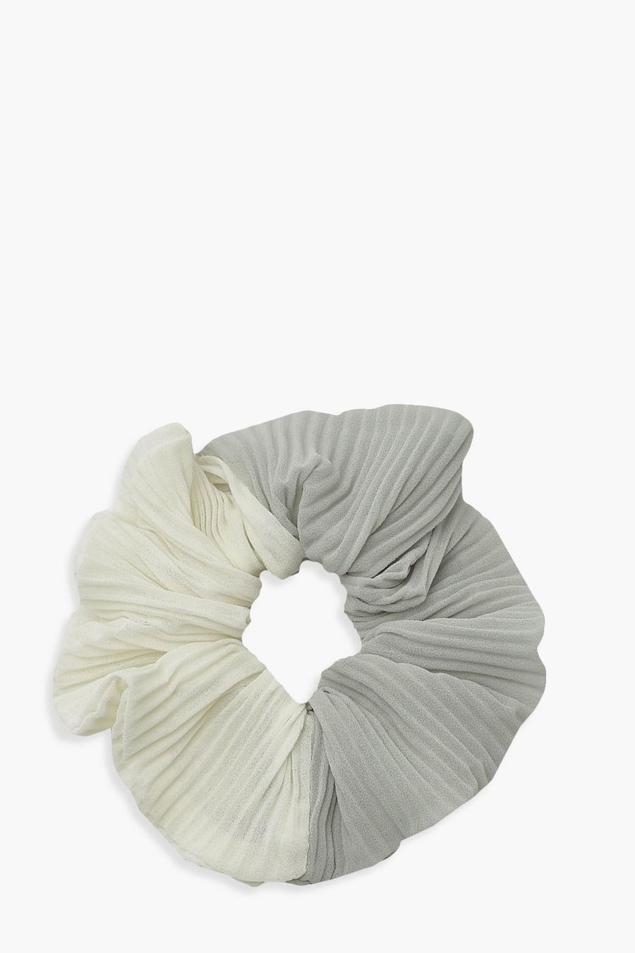 Multi Two Tone Plisse Scrunchie  image number 1