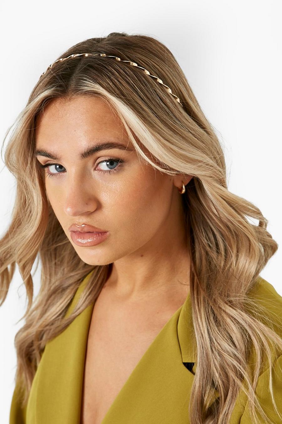 Einfaches Twist-Haarband, Gold metallic