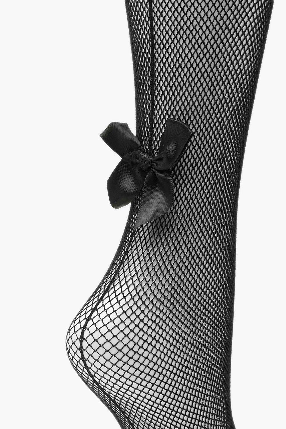 Plus Fishnet Stockings With Bows