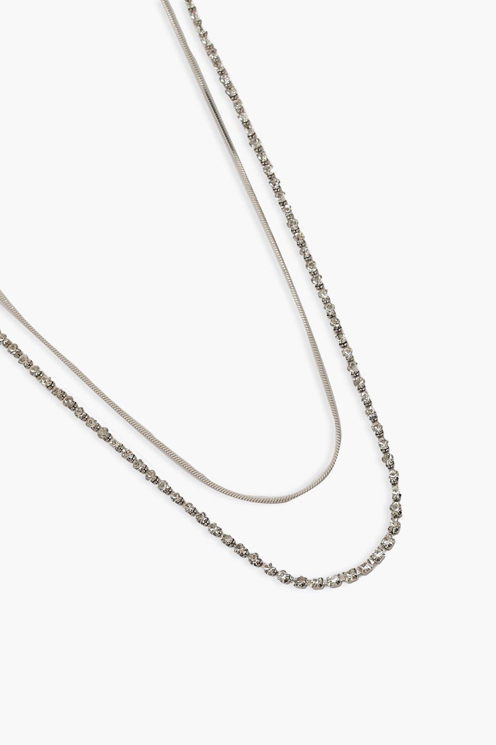 Long deals diamante necklace