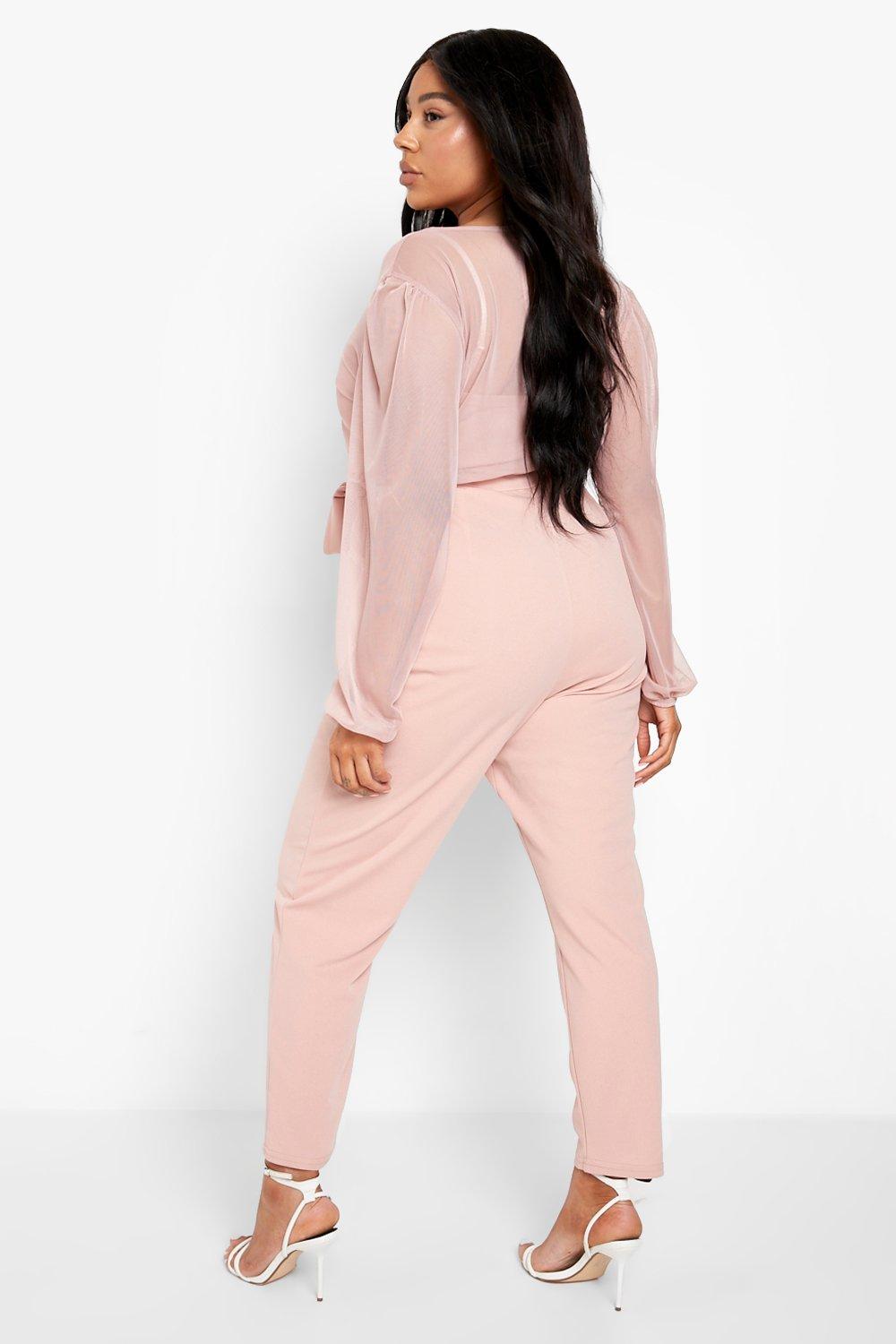 Pink cheap jumpsuit boohoo