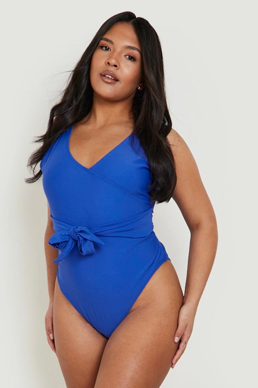 Cobalt Plus Wrap Belted Control Swimsuit image number 1