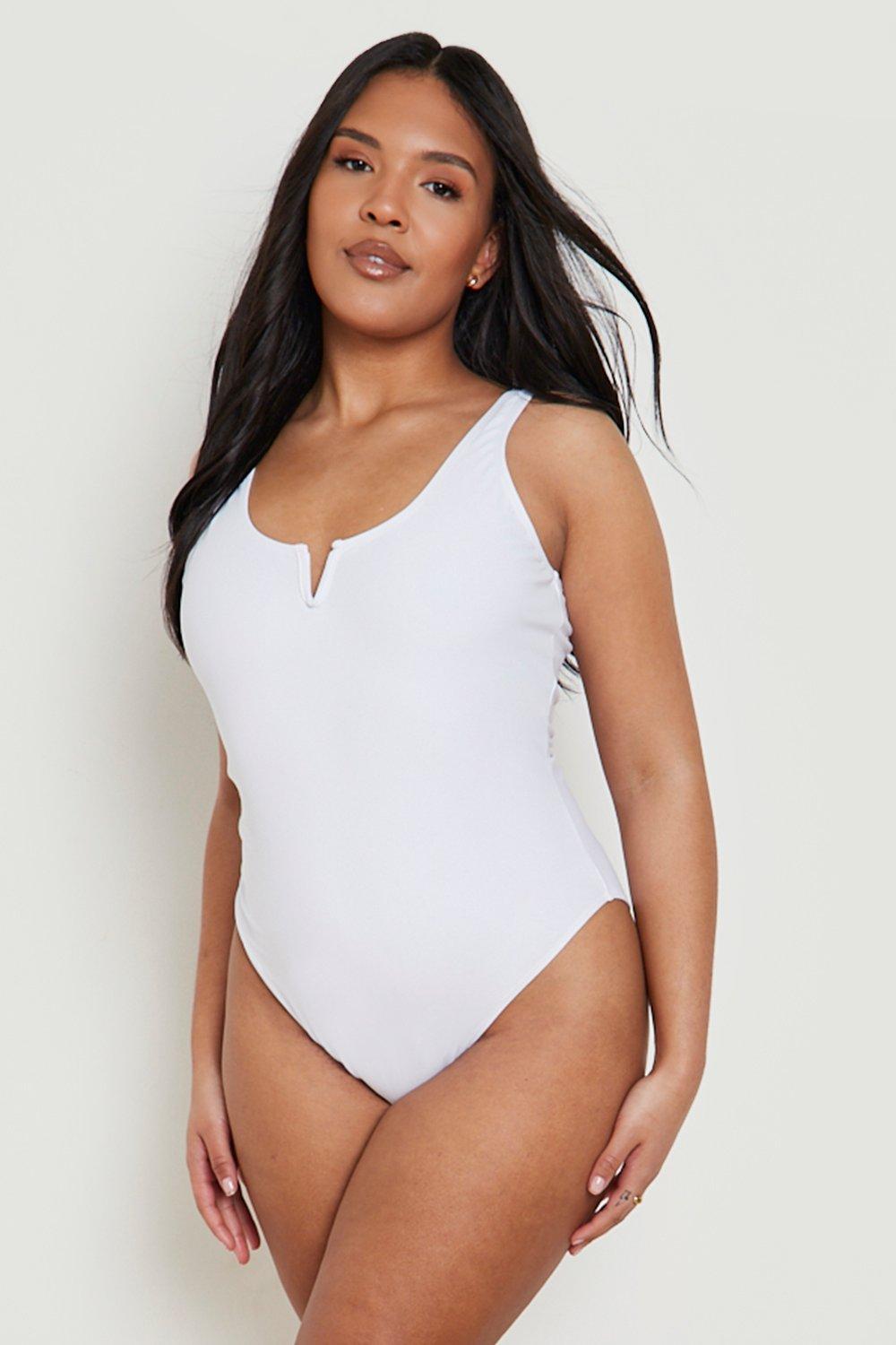 White plus size clearance swimsuits