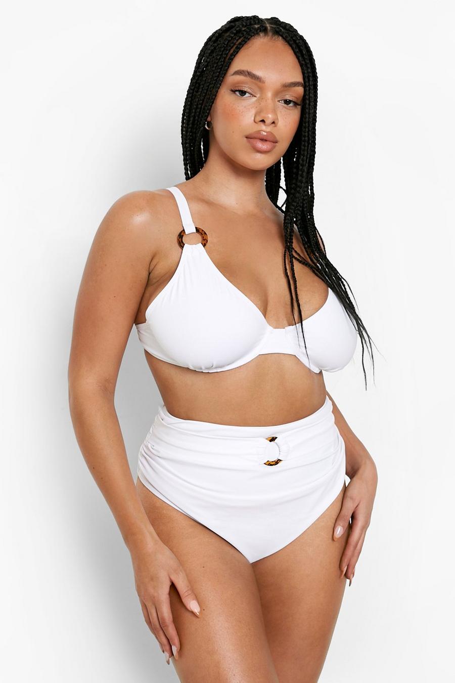 White blanco Plus Ring Detail Control Bikini