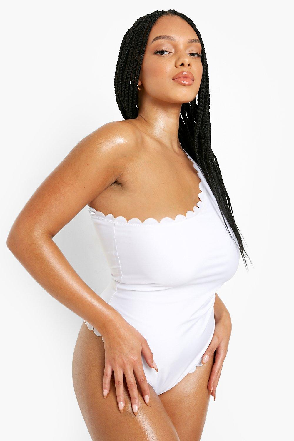 Plus size scalloped deals bathing suit