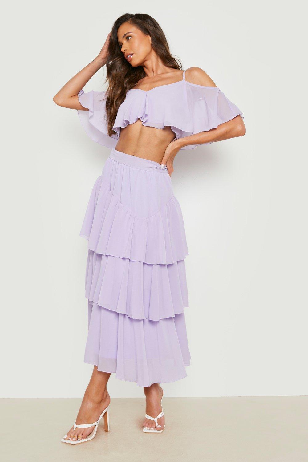 Layered chiffon outlet skirt uk