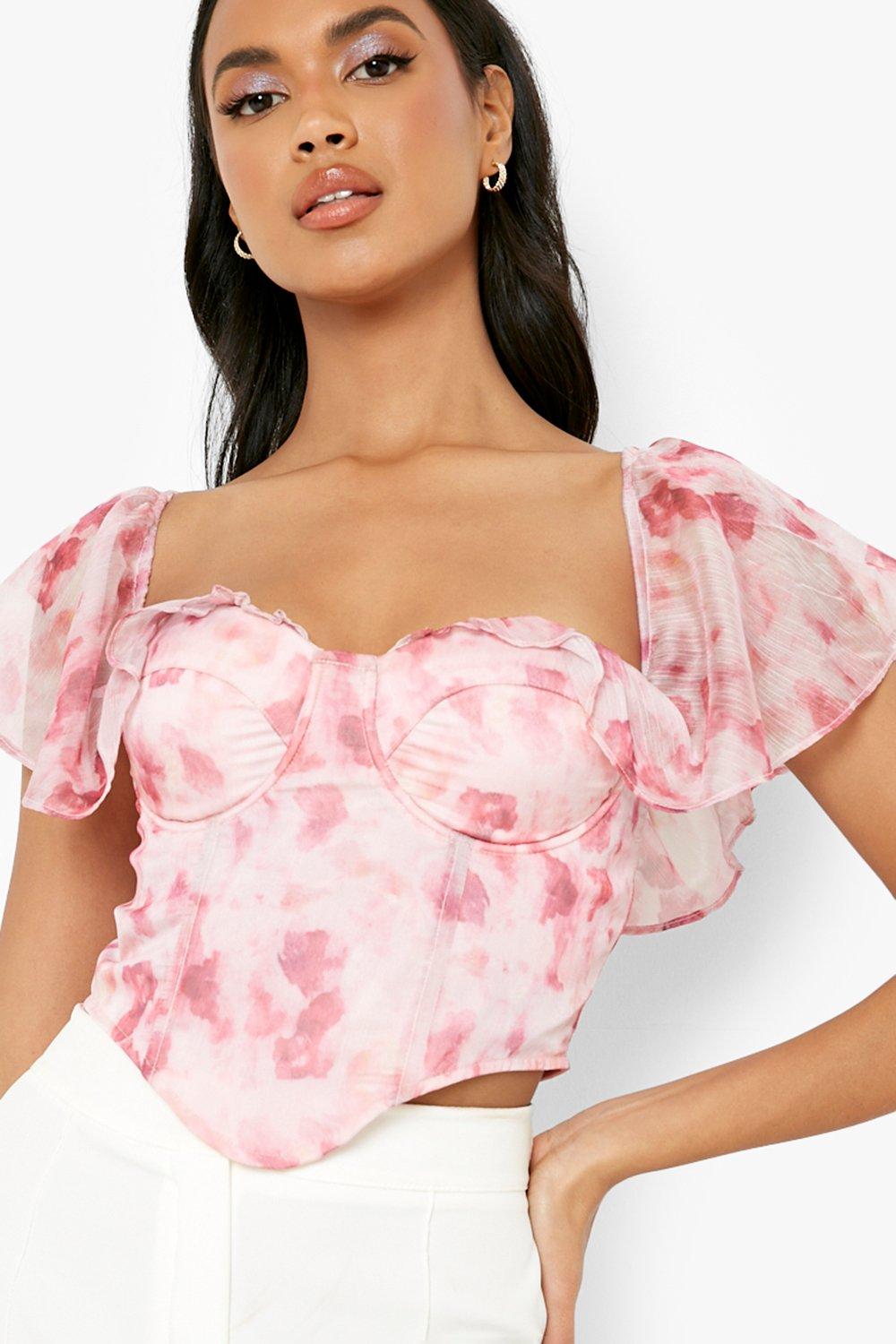 Printed Off The Shoulder Occassion Corset Top