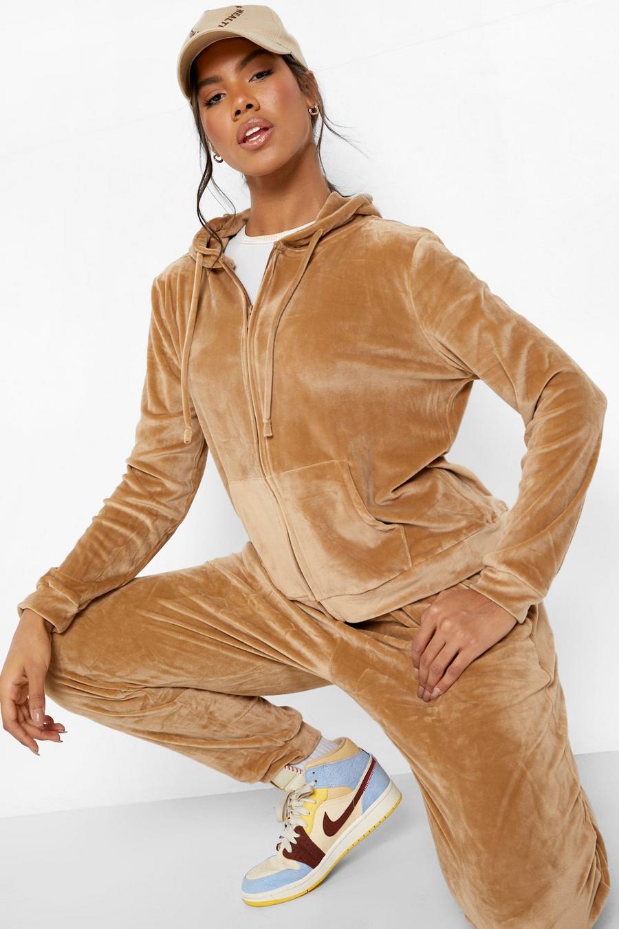 Toffee Velour Tracksuit image number 1