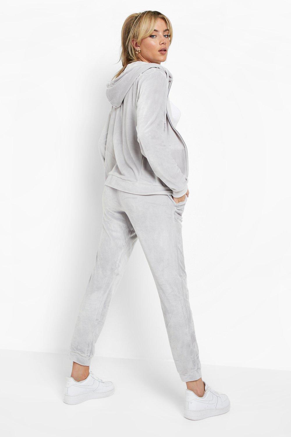 Womens grey store velour tracksuit