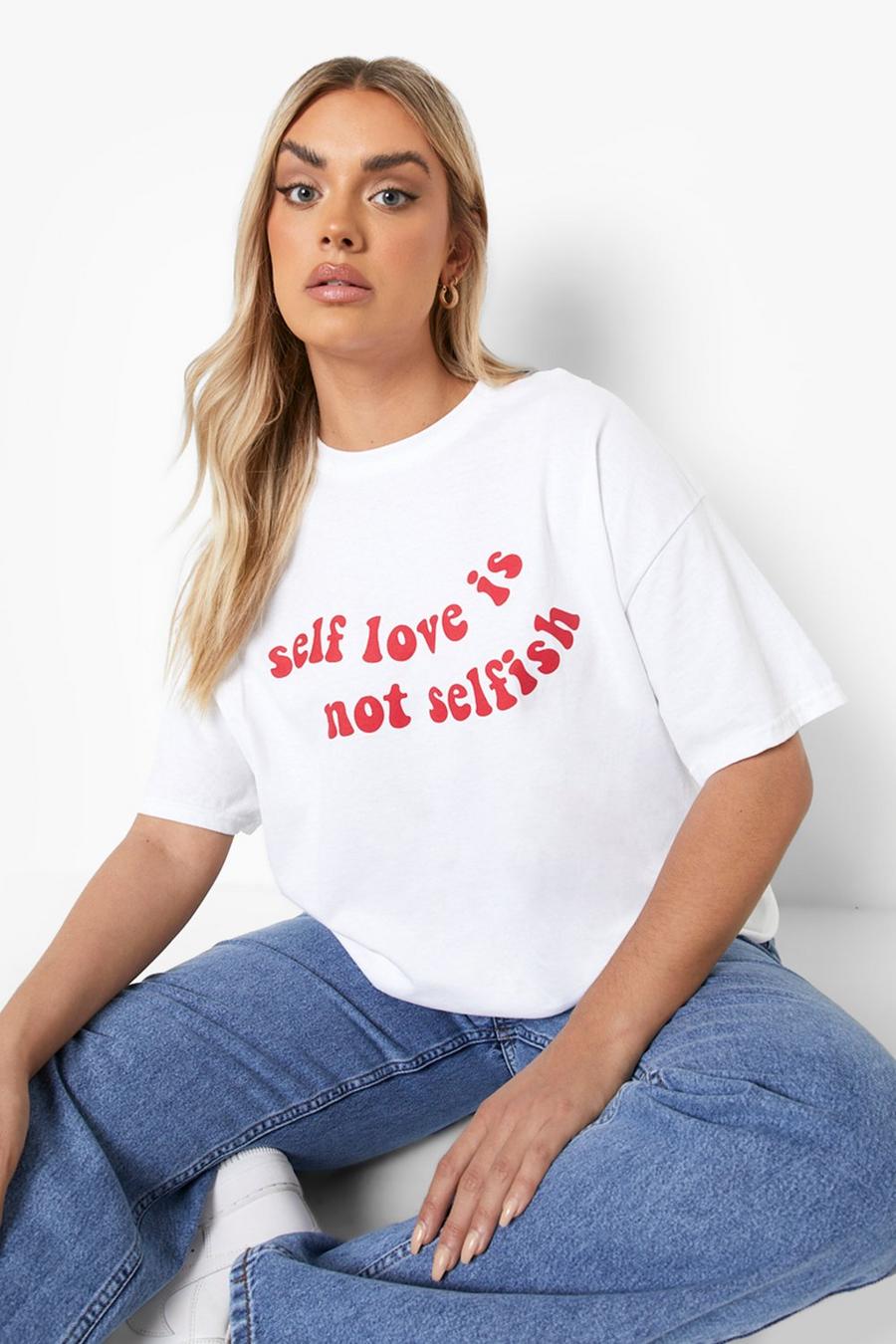 White Plus Self Love T-shirt image number 1